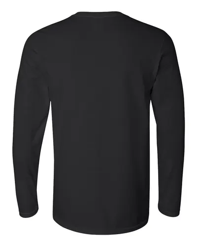 Gildan Gildan Unisex Softstyle® Long Sleeve T-Shirt in Black, back view