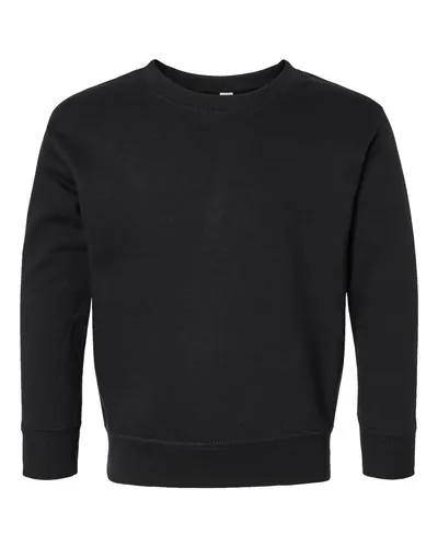 Rabbit Skins Rabbit Skins Toddler Fleece Crewneck Sweatshirt in Black, front view