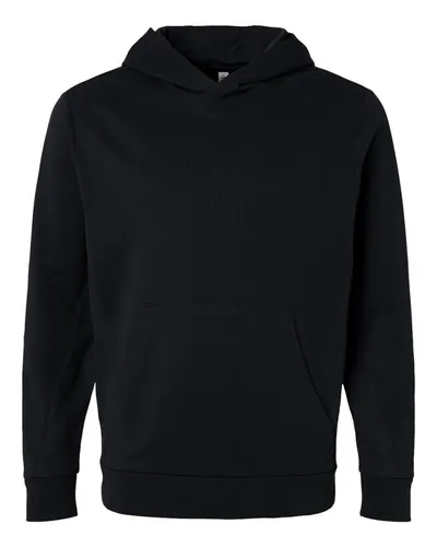 Team 365 Team 365 Unisex Squad Hooded Tech Fleece Pullover in Black, front view