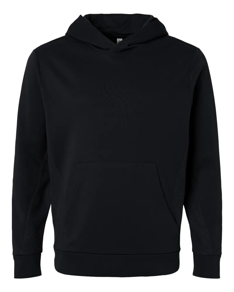 Team 365 Team 365 Unisex Squad Hooded Tech Fleece Pullover — Black