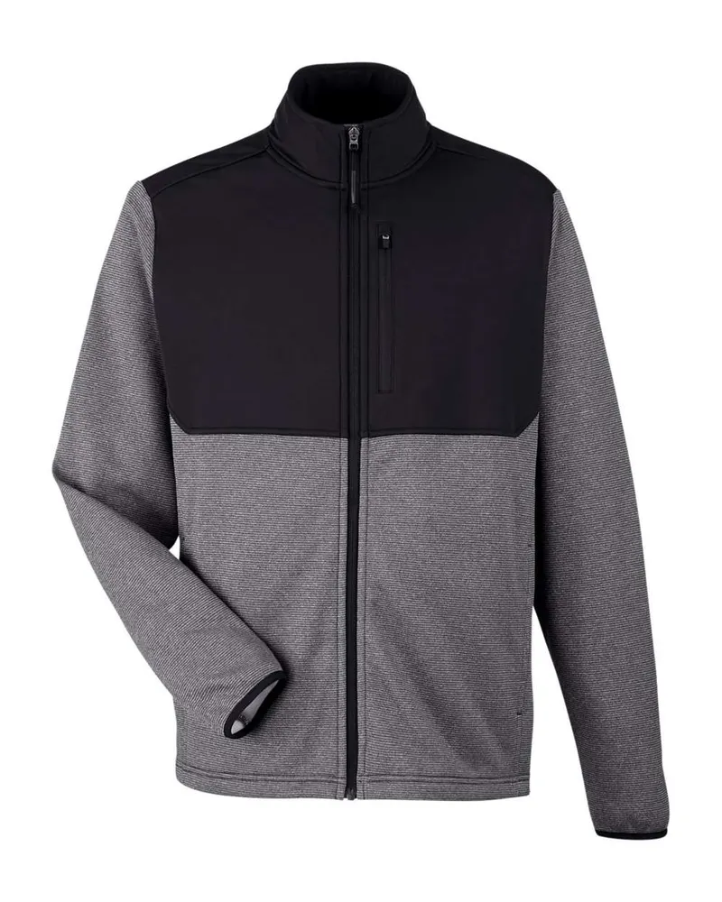 CORE365 CORE365 Men's Venture Heathered Stripe Hybrid Jacket — Black/ White