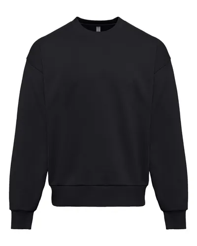 Next Level Next Level Unisex Heavyweight Crewneck Sweatshirt in Black, front view