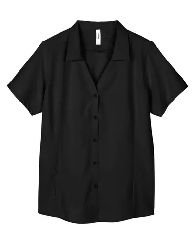 CORE365 CORE365 Women's Ultra UVP® Marina Shirt in Black, front view