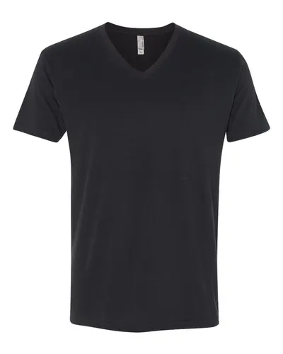 Next Level Next Level Unisex Sueded V-Neck Tee in Black, front view