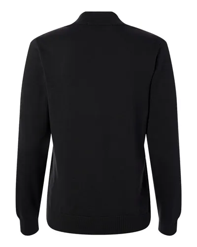 Devon & Jones Devon & Jones Women's New Classics Quarter-Zip Sweater in Black, back view