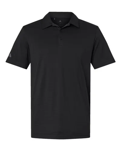 Adidas Adidas Men's Textured Stripe Polo in Black, front view