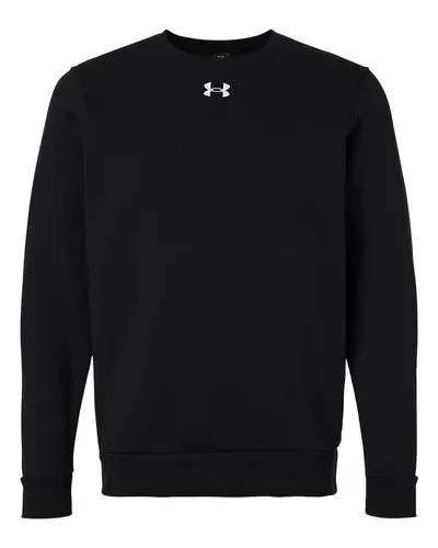 Under Armour Under Armour Men's Team Icon Fleece Crew in Black/ White, front view