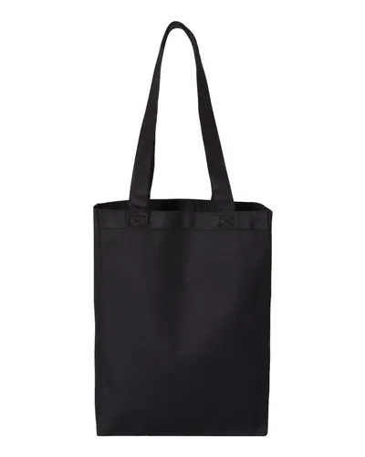 Q-Tees Q-Tees 12L Gussetted Shopping Bag in Black, front view