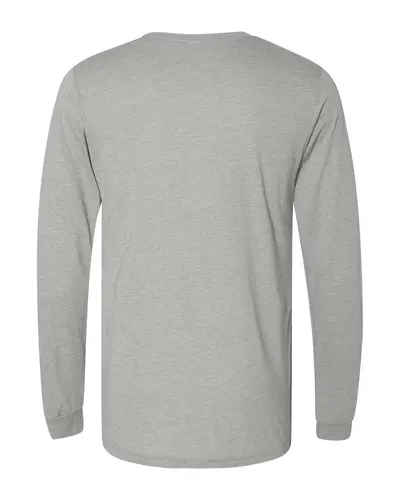 BELLA + CANVAS BELLA + CANVAS Unisex Triblend Long Sleeve Tee in Athletic Grey Triblend, back view