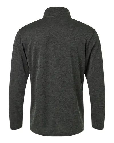 AllPro AllPro Men's Pro-Lock Performance Mélange Quarter-Zip Pullover in Black Melange, back view
