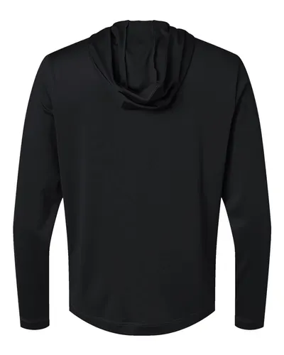 Adidas Adidas Men's Lightweight Quarter-Zip Hooded Pullover in Black, back view