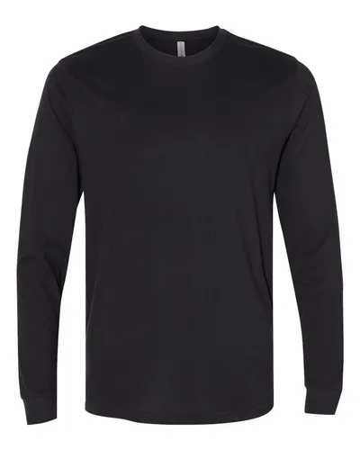 Next Level Next Level Unisex Sueded Long Sleeve Tee in Black, front view