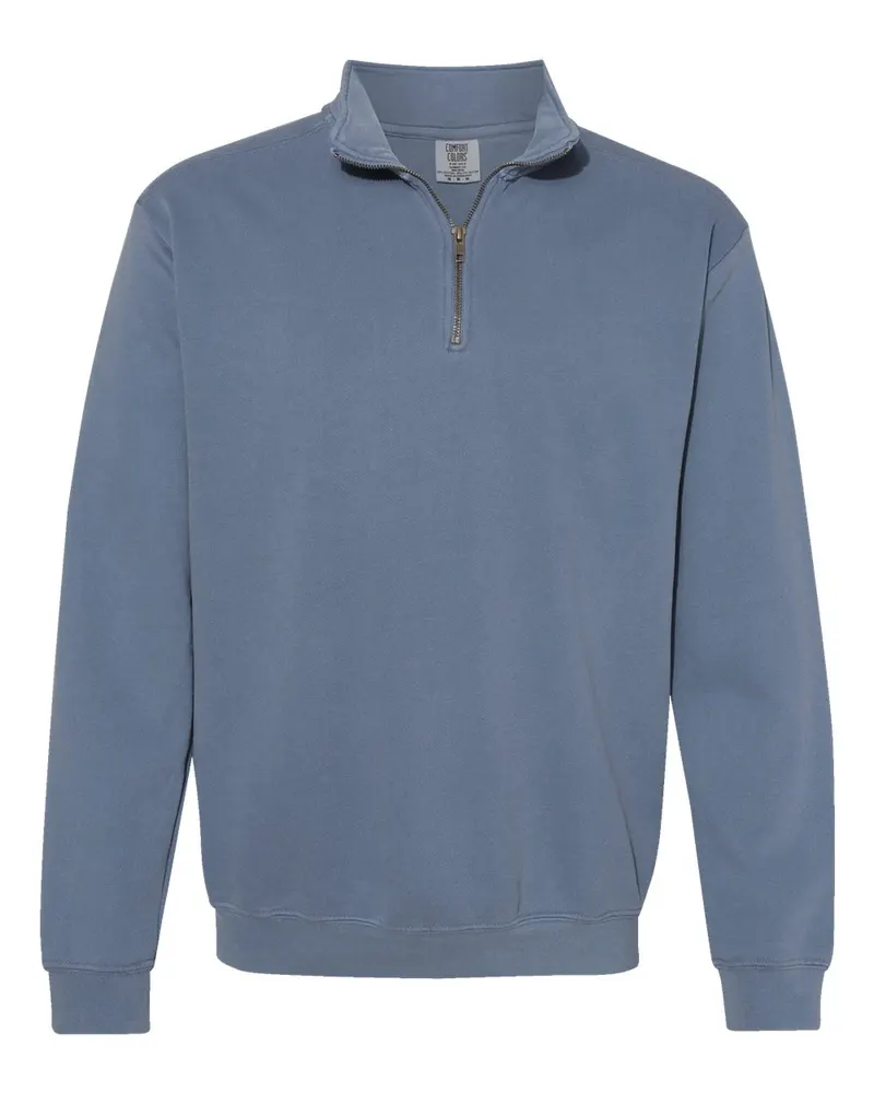 Comfort Colors Comfort Colors Unisex Garment-Dyed Quarter-Zip Sweatshirt — Blue Jean