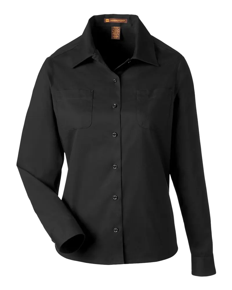 Harriton Harriton Women's Advantage IL Workshirt — Black