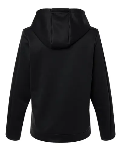 Under Armour Under Armour Women's Armour Fleece Pro Hooded Sweatshirt in Black/ White, back view