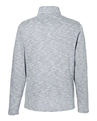 North End North End Men's Eclipse Jacquard Quarter-Zip Pullover in Black Heather, back view