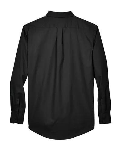 CORE365 CORE365 Men's Operate Twill Dress Shirt in Black, back view