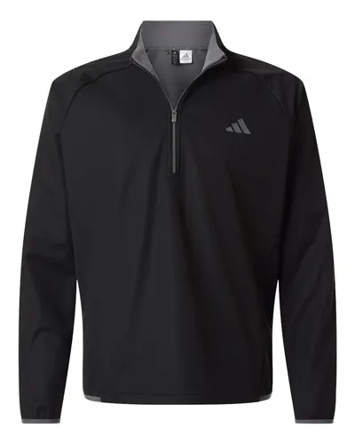 Adidas Adidas Men's Ultimate365 Wind Quarter-Zip Pullover in Black, front view