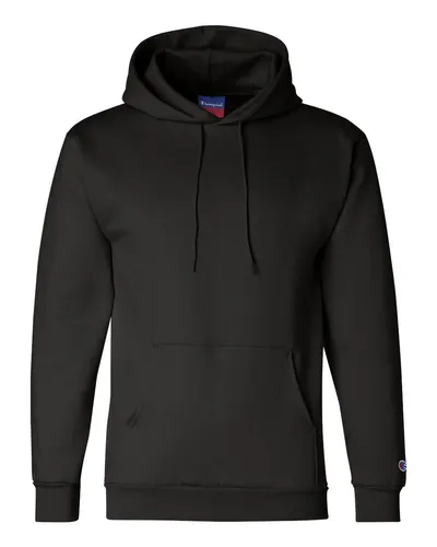 Champion Champion Unisex Powerblend® Hooded Sweatshirt in Black, front view