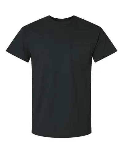 Gildan Gildan Unisex Ultra Cotton® Pocket T-Shirt in Black, front view