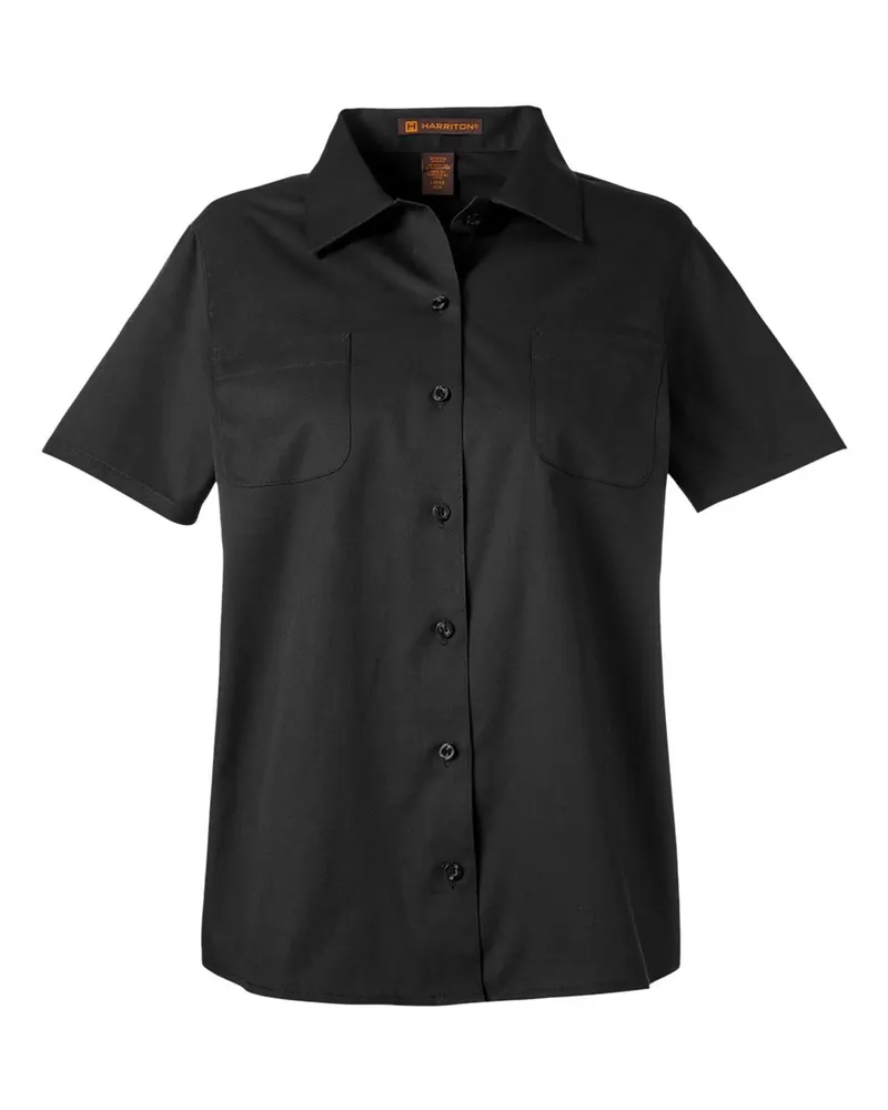 Harriton Harriton Women's Advantage IL Short Sleeve Dress Shirt — Black