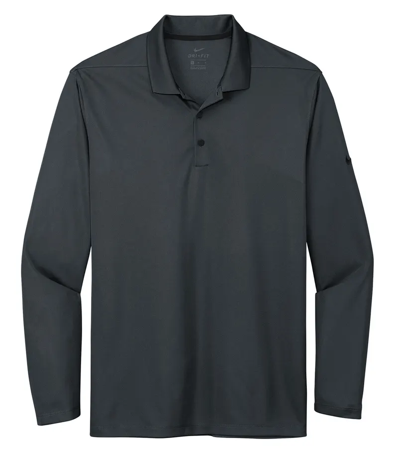 Nike NIKE Dri-FIT MICRO PIQUE 2.0 LONG SLEEVE POLO — Anthracite