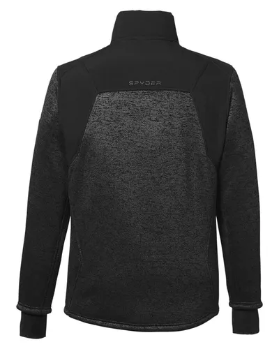 Spyder Spyder Men's Passage Sweater Jacket in Black Powder/ Black, back view