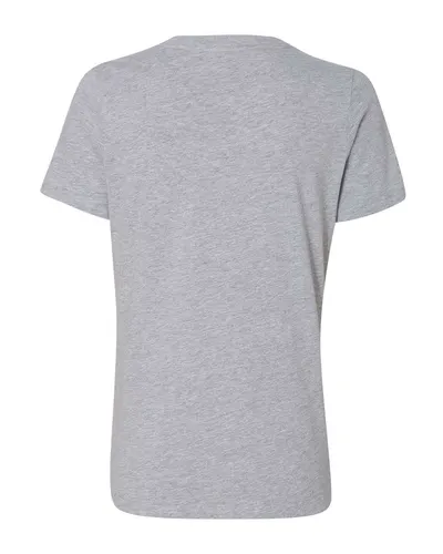 BELLA + CANVAS BELLA + CANVAS Women's Relaxed Heather CVC V-Neck Tee in Athletic Heather, back view
