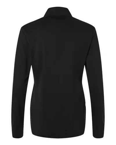 Adidas Adidas Women's Textured Stripe Quarter-Zip Pullover in Black, back view
