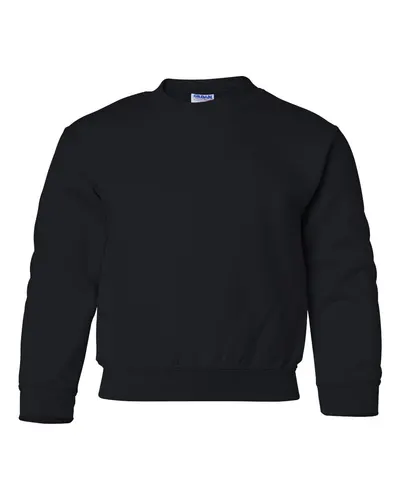 Gildan Gildan Youth Heavy Blend™ Crewneck Sweatshirt in Black, front view