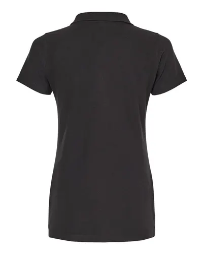 M&O M&O Women's Ringspun Pique Polo in Black, back view