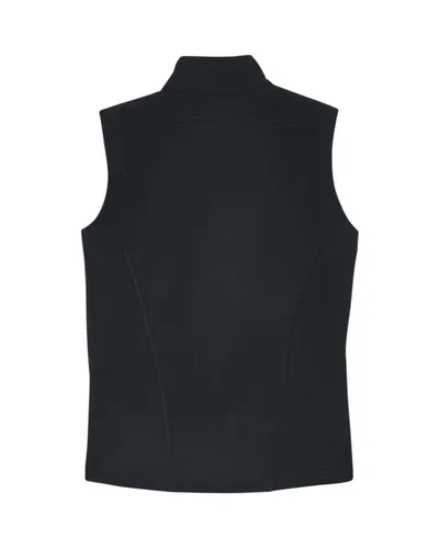 CORE365 CORE365 Women's Cruise Two-Layer Fleece Bonded Soft Shell Vest in Black, back view