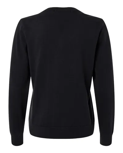 Devon & Jones Devon & Jones Women's New Classics V-Neck Sweater in Black, back view