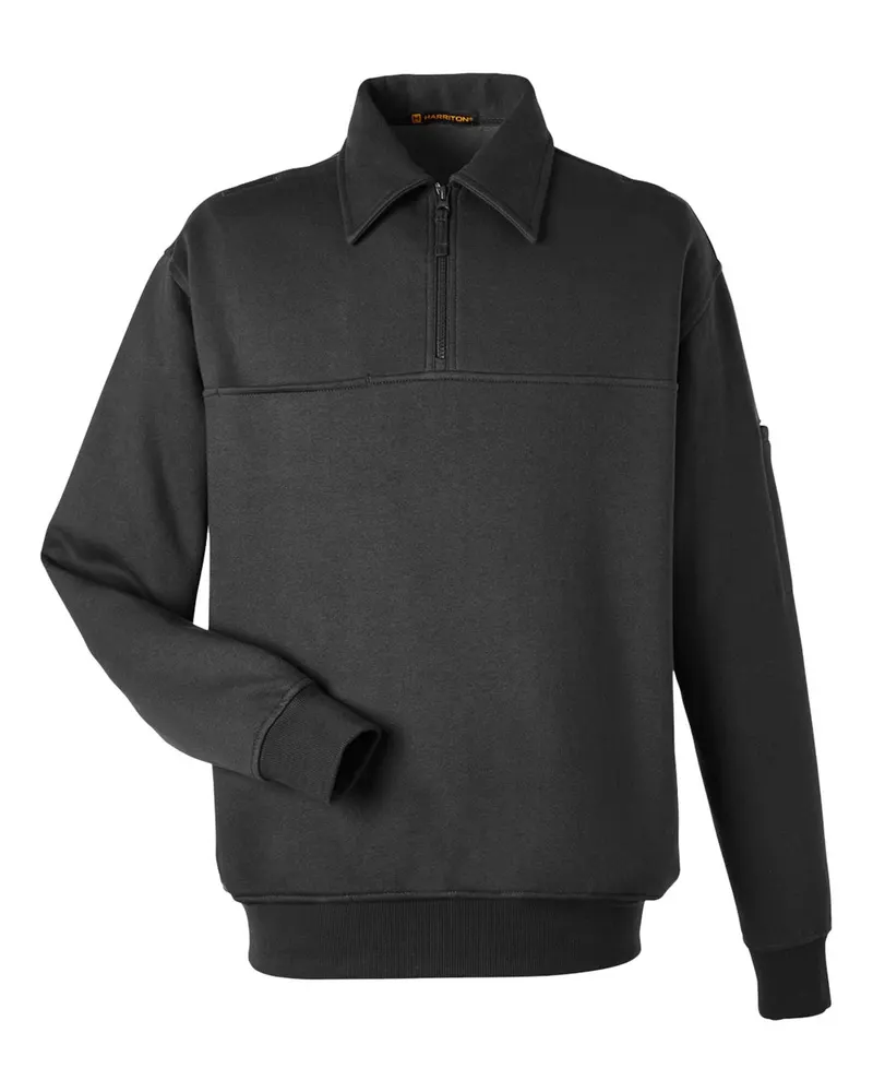 Harriton Harriton Unisex ClimaBloc™ Heavyweight Tactical Quarter-Zip Pullover — Black
