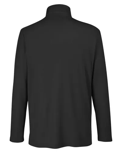 CORE365 CORE365 Men's Fusion ChromaSoft™ Pique Quarter-Zip Pullover in Black, back view