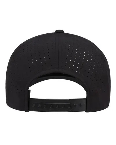 YP Classics YP Classics Five-Panel Snapback with Perforated Cap in Black, back view
