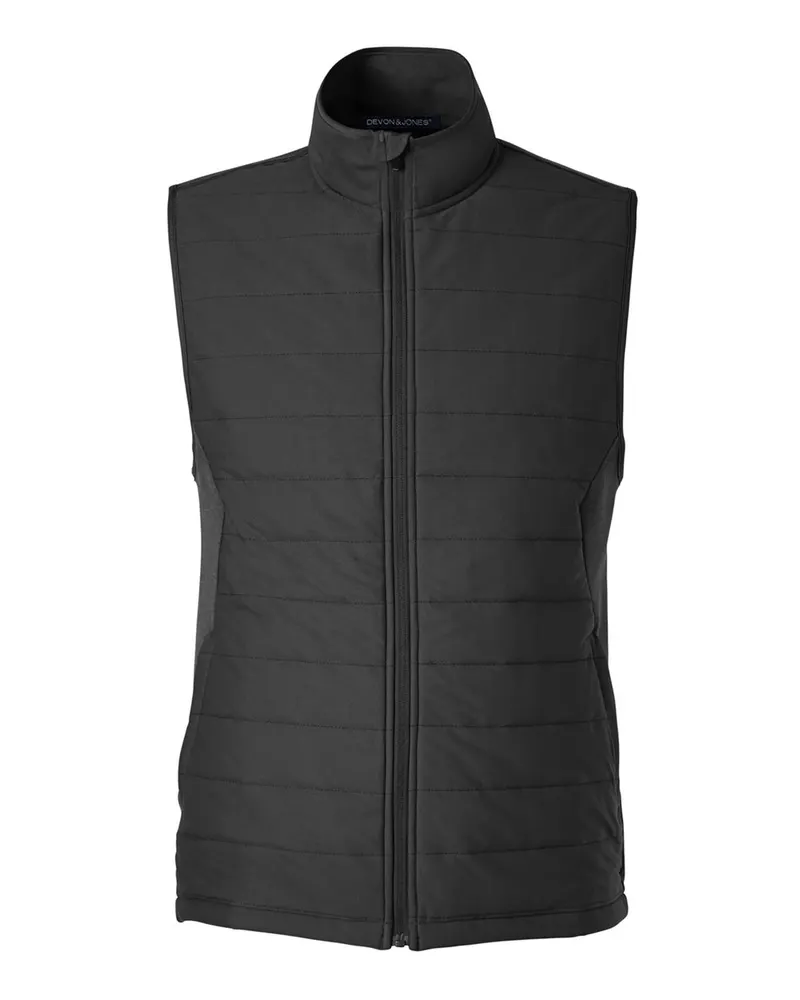 Devon & Jones Devon & Jones Men's New Classics® Charleston Hybrid Vest — Black/ Melange Black