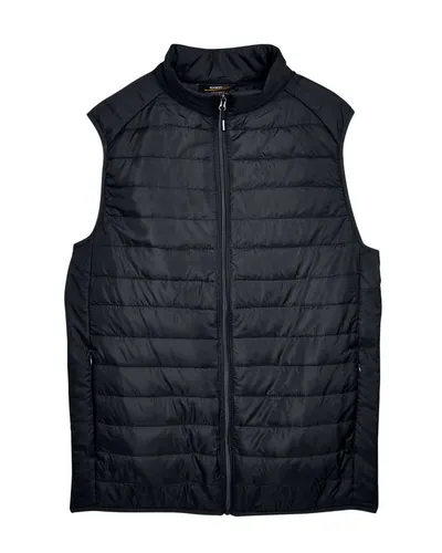 CORE365 CORE365 Men's Prevail Packable Puffer Vest in Black, front view