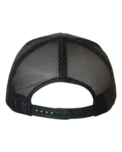 YP Classics YP Classics Five-Panel Retro Trucker Cap in Black, back view