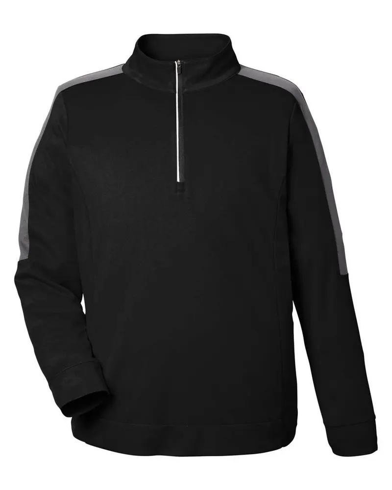 CORE365 CORE365 Men's Market Snag Protect Mesh Colorblock Quarter-Zip Pullover — Black/ Carbon