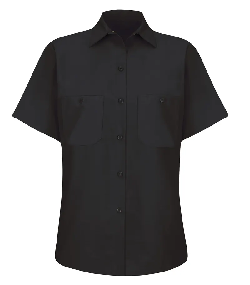Red Kap® RED KAP® INDUSTRIAL SHORT SLEEVE LADIES' WORK SHIRT — Black