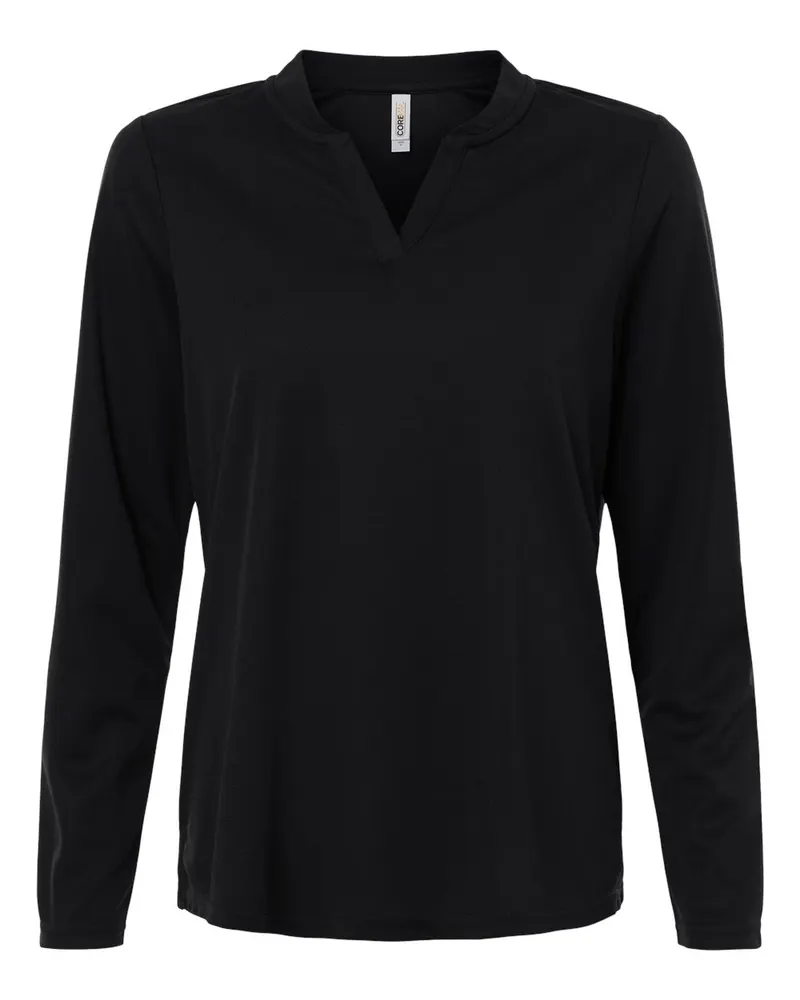 CORE365 CORE365 Women's Nova Performance Long Sleeve Pique Polo — Black