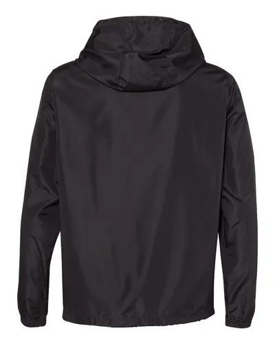 Independent Trading Co. Independent Trading Co. Unisex Lightweight Quarter-Zip Windbreaker Pullover Jacket in Black, back view