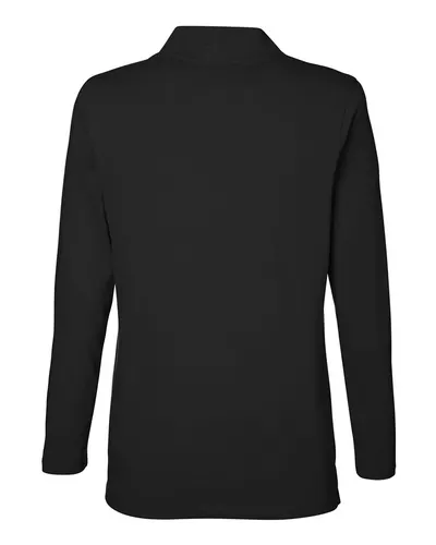 Devon & Jones Devon & Jones Women's Raleigh Shawl Collar Knit Top in Black, back view