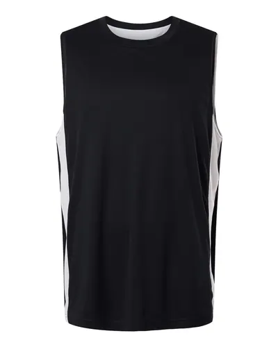 Team 365 Team 365 Unisex Zone Performance Reversible Jersey in Black/ White, front view