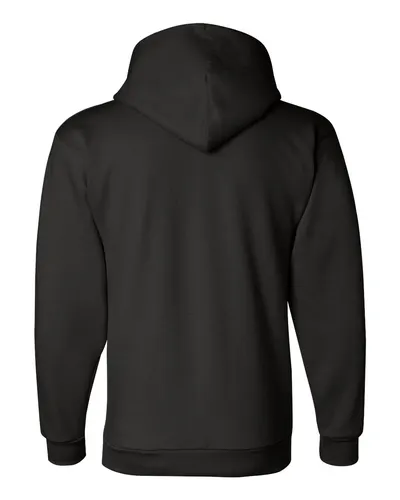 Champion Champion Unisex Powerblend® Hooded Sweatshirt in Black, back view