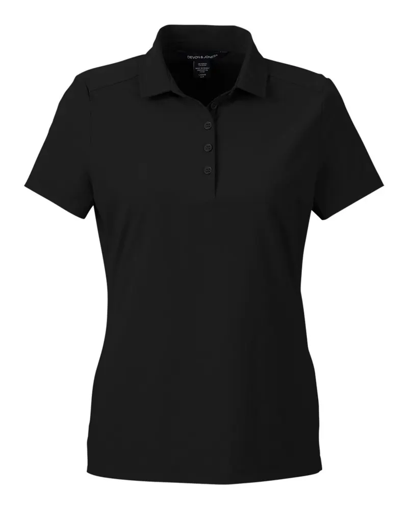 Devon & Jones Devon & Jones Women's CrownLux Performance® Windsor Welded Polo — Black