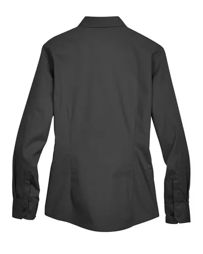 CORE365 CORE365 Women's Operate Twill Shirt in Black, back view