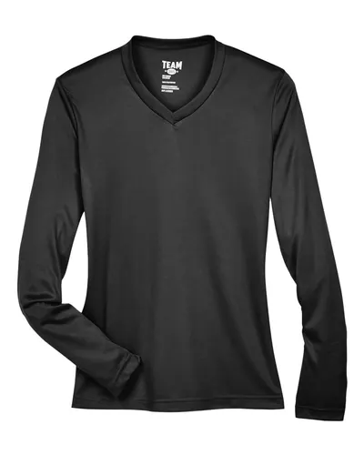 Team 365 Team 365 Women's Zone Performance Long Sleeve T-Shirt in Black, front view