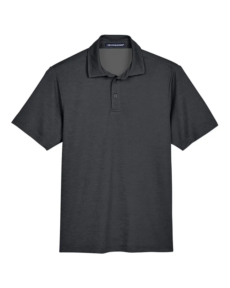 Devon & Jones Devon & Jones Men's CrownLux Performance® Address Mélange Polo — Black Melange